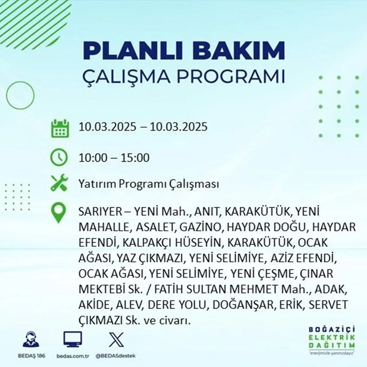 İstanbul'da 22 ilçede elektrik kesintisi yaşanacak! BEDAŞ duyurdu: İşte elektriğin kesileceği ve geleceği saatler