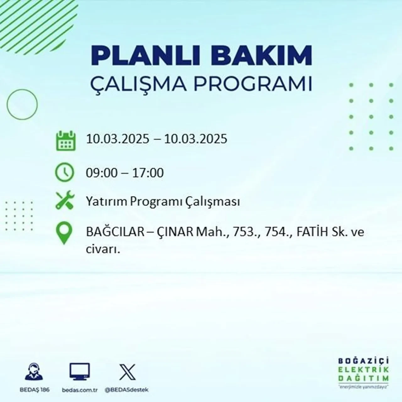 İstanbul'da 22 ilçede elektrik kesintisi yaşanacak! BEDAŞ duyurdu: İşte elektriğin kesileceği ve geleceği saatler