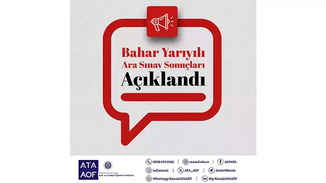 ATA ATÖF 2025 Bahar sınav sonuçları açıklandı mı, nereden öğrenilir?