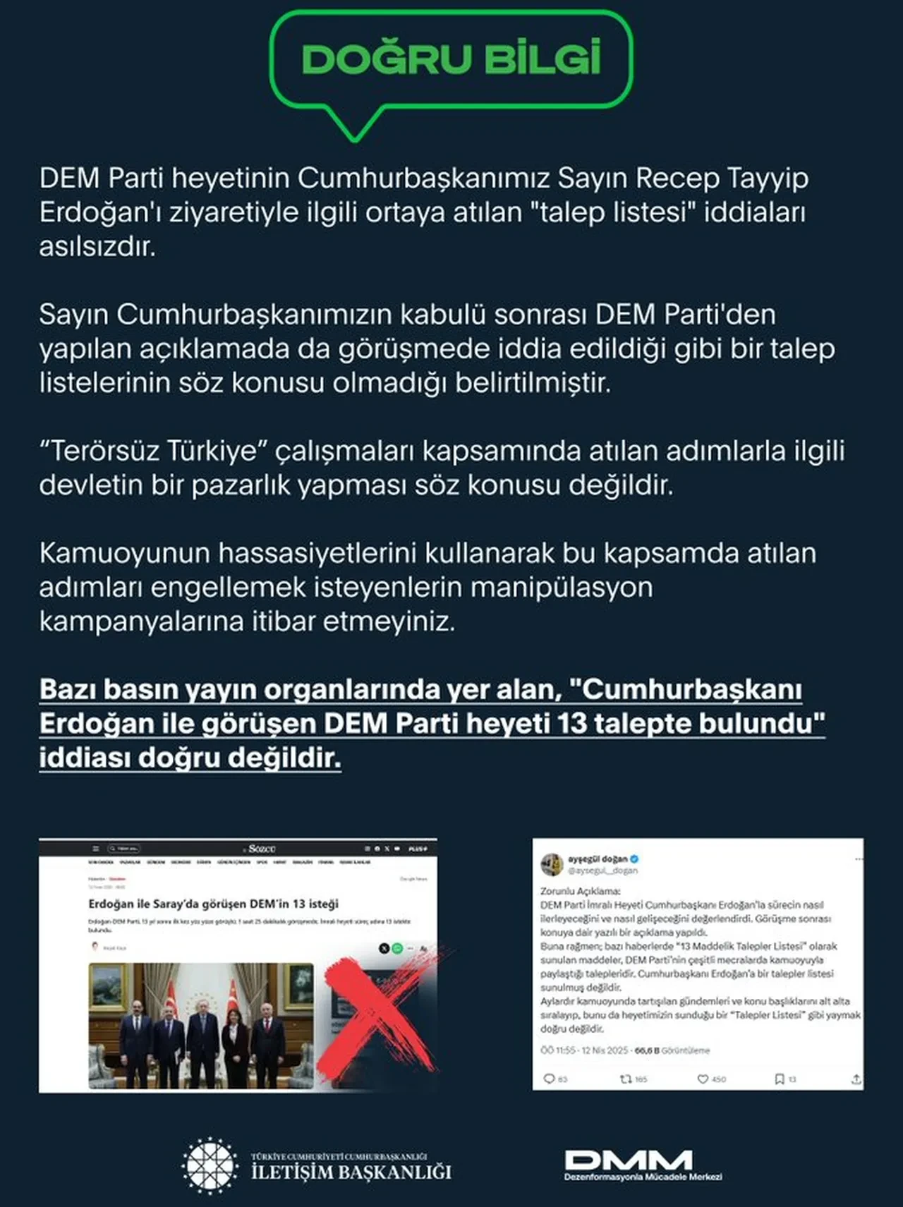 İletişim Başkanlığı 'talep listesi' iddialarını yalanladı! Söz konusu değildir