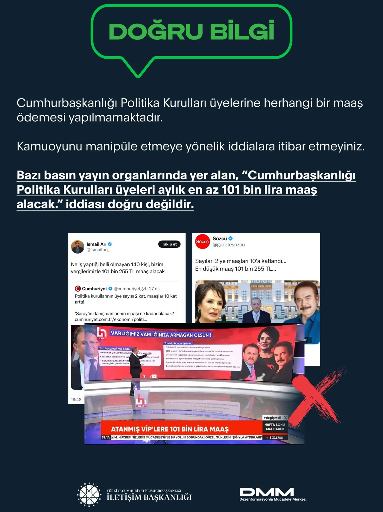 Cumhurbaşkanlığından 101 bin lira maaş iddialarına net yanıt