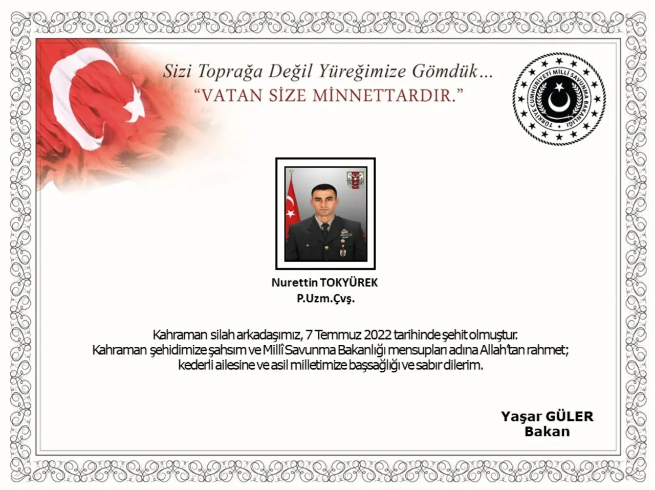 Nurettin Tokyürek naaşı nerede bulundu