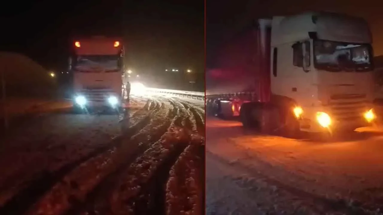 Kar aniden bastırdı, araçlar tipi nedeniyle yollarda kaldı