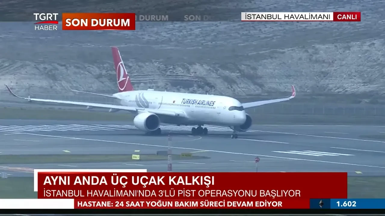 Avrupa'da bir ilk! İstanbul Havalimanı'nda aynı anda üç uçak havalandı