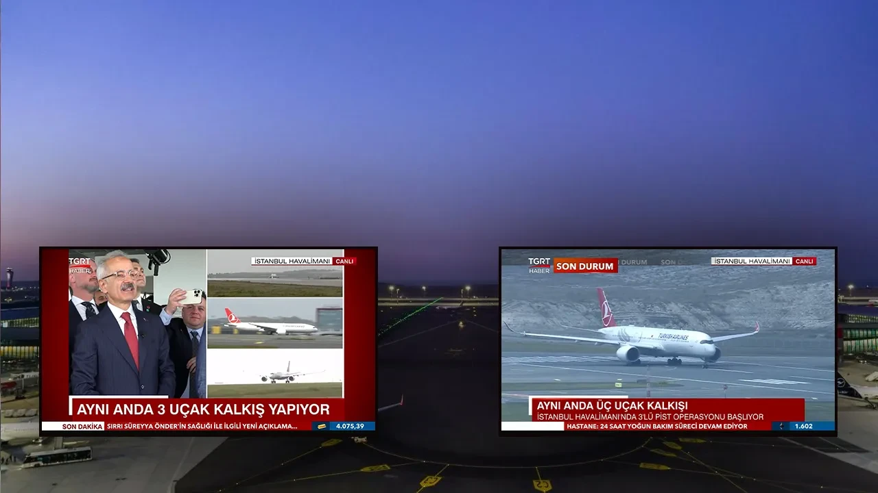 Avrupa'da bir ilk! İstanbul Havalimanı'nda aynı anda üç uçak havalandı