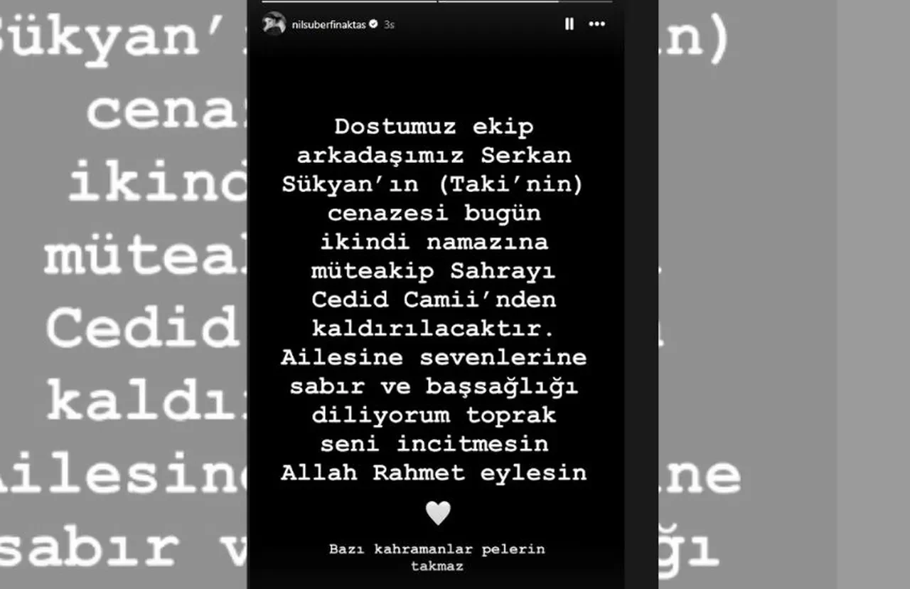 Nilsu Berfin Aktaş hayatını kaybeden yapım amiri Serkan Sükyan ile videosunu paylaştı 