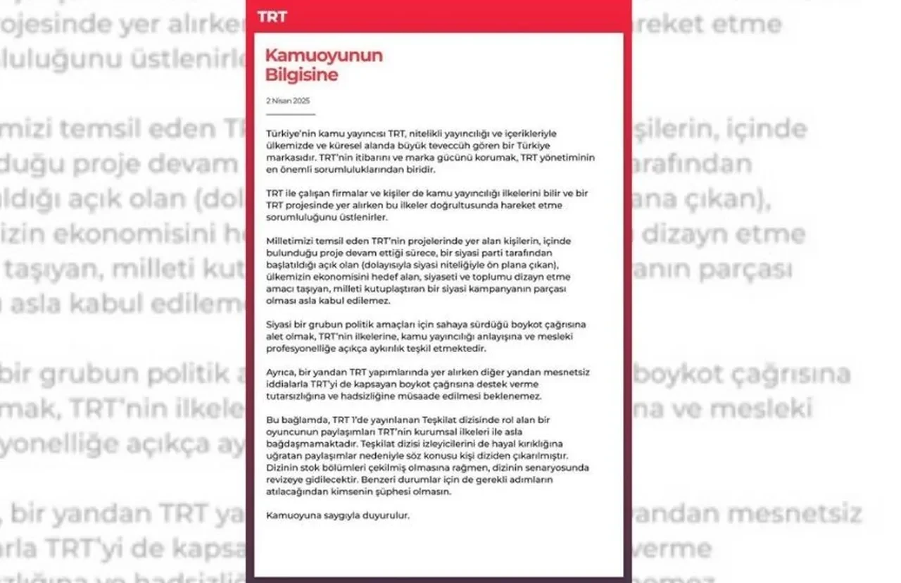 Aybüke Pusat boykot çağrısı sonrası Teşkilat dizisi kadrosundan çıkarıldı!