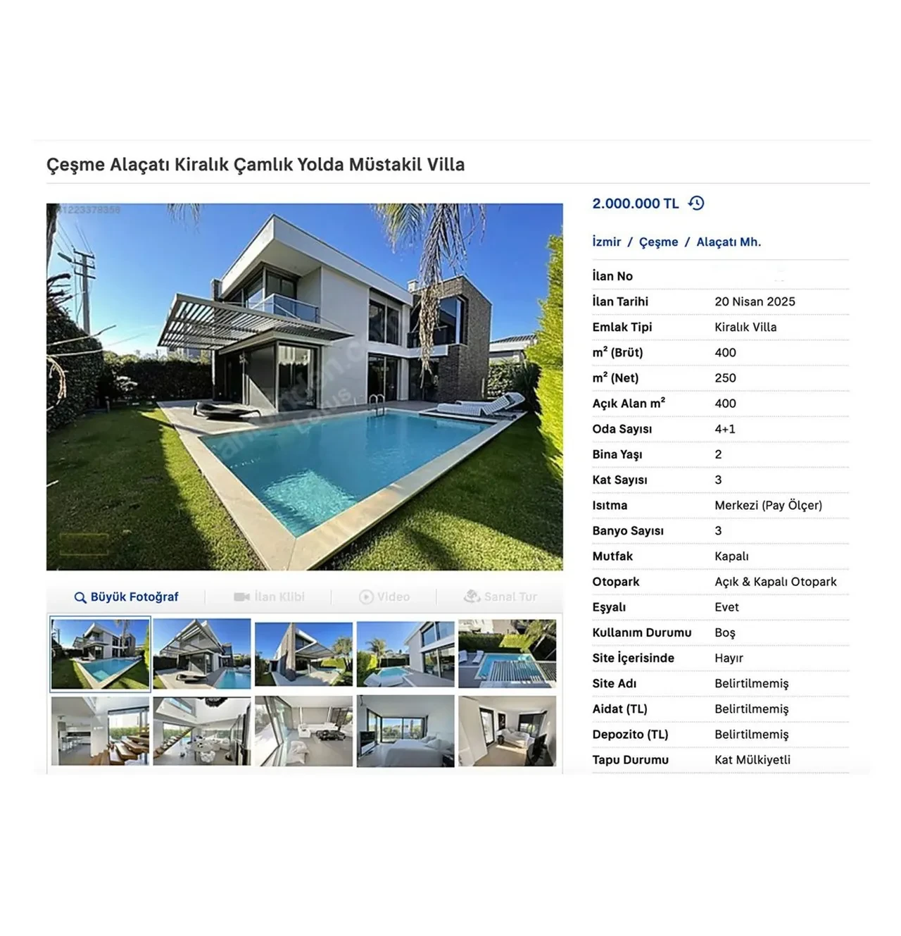 Çeşme'deki villanın kirası dudak uçuklattı: Her ay bir ev alınır