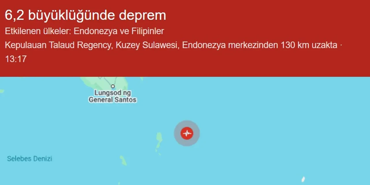 Endonezya'da 6,2 büyüklüğünde deprem