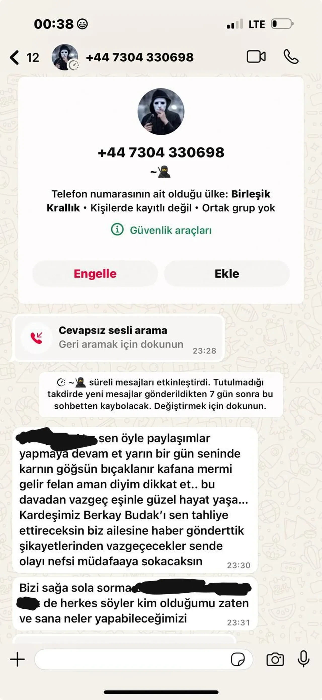 Minguzzi' ailesinin avukatı Rezan Epözdemir ve eşine ölüm tehditleri! O mesajları paylaştı