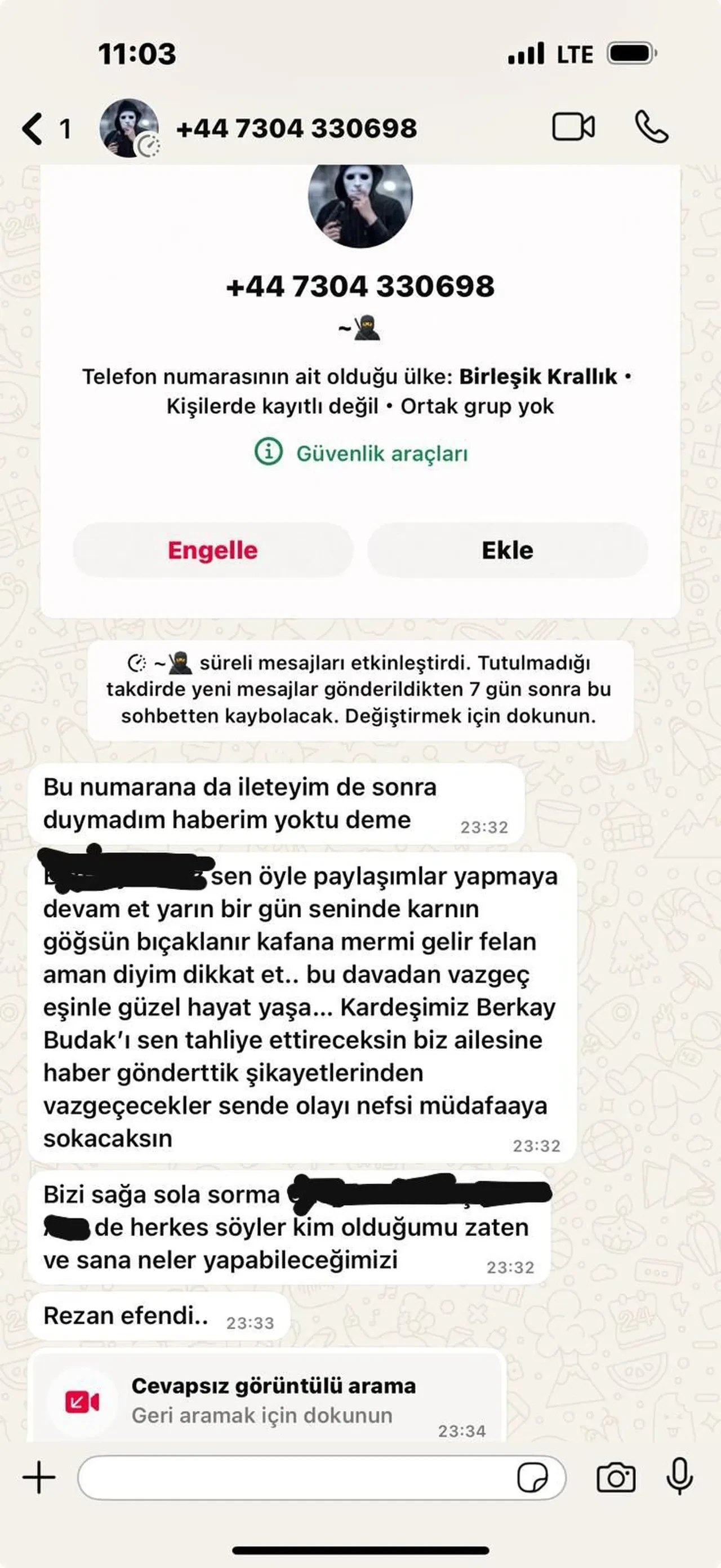 Minguzzi' ailesinin avukatı Rezan Epözdemir ve eşine ölüm tehditleri! O mesajları paylaştı