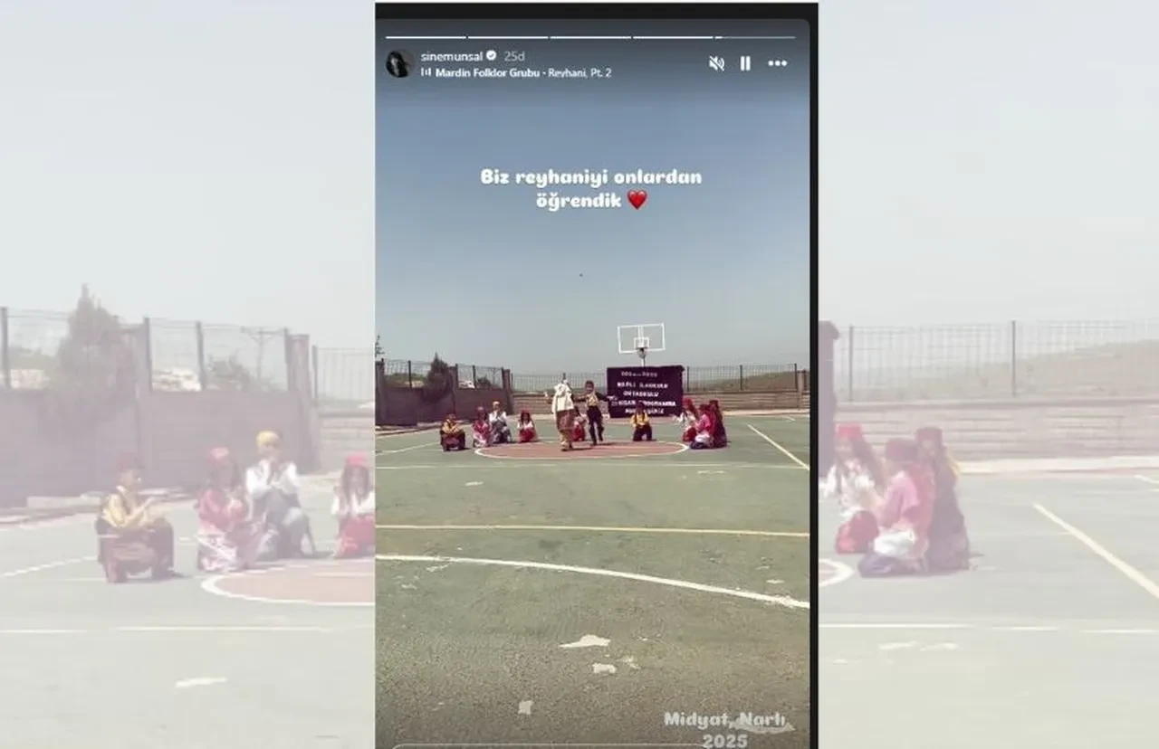 Uzak Şehir oyuncuları çocukları unutmadı! Sinem Ünsal ile Ozan Akbaba ilkokulda halay çekti 