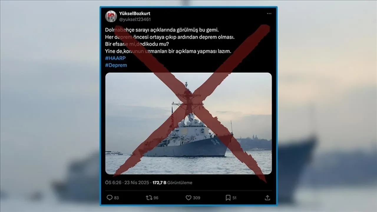 ABD gemisi Marmara’da mı? 'Depremi ABD gemisi yaptı' iddialarına DMM'den yalanlama