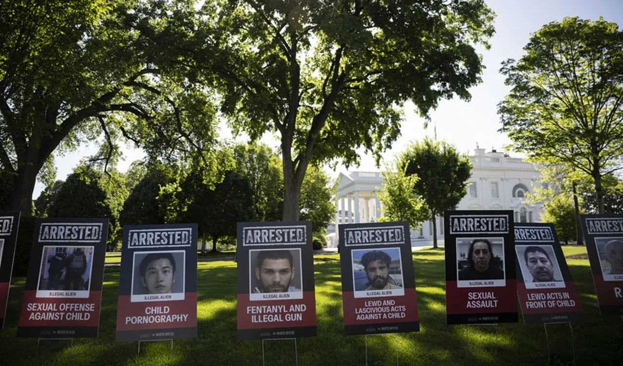 Trump yine yaptı yapacağını: Beyaz Saray'ın bahçesine gül yerine sabıkalı göçmen posterleri