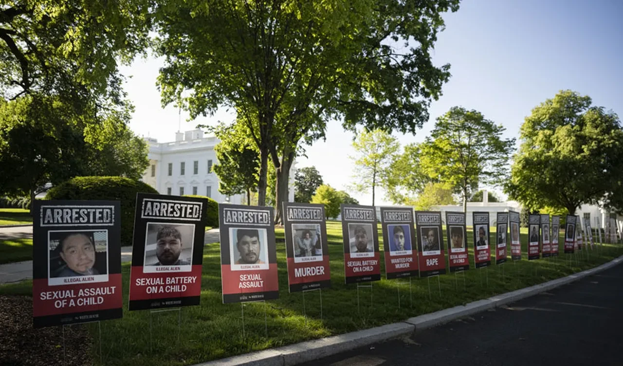 Trump yine yaptı yapacağını: Beyaz Saray'ın bahçesine gül yerine sabıkalı göçmen posterleri