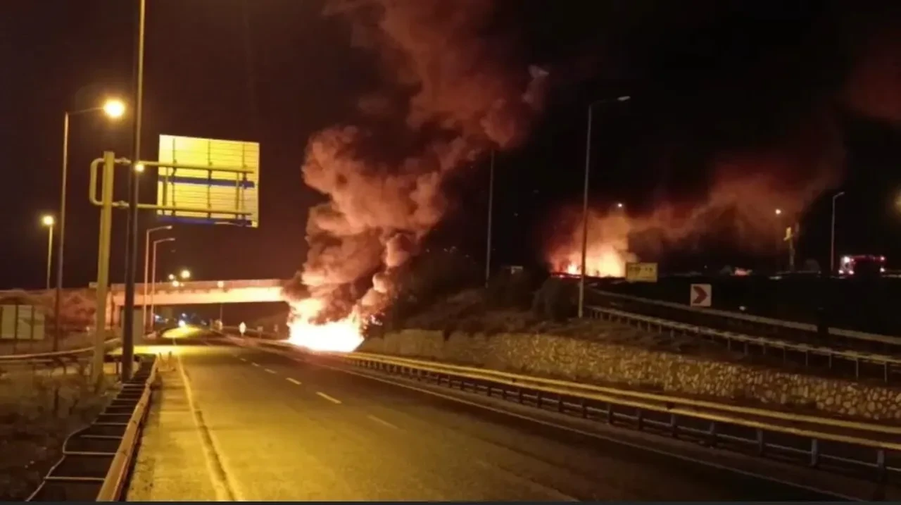 Osmaniye’de feci kaza: Önce devrildi sonra alev alev yandı!