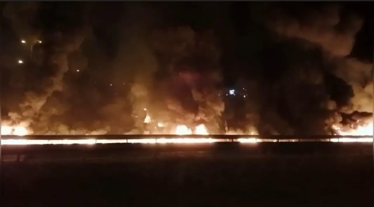 Osmaniye’de feci kaza: Önce devrildi sonra alev alev yandı!