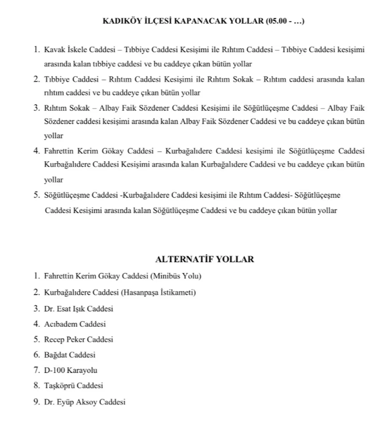 1 Mayıs’ta kapalı yollar! İstanbul Valiliği açıkladı