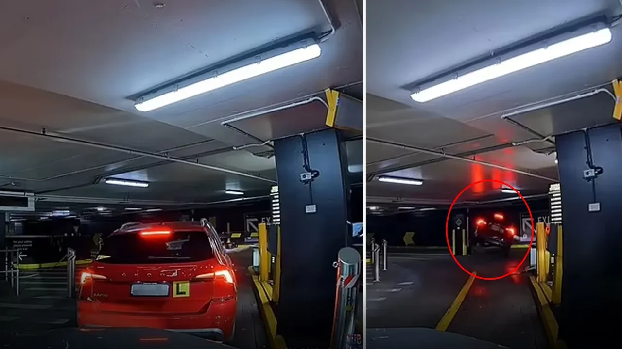 Acemi sürücü gaz ve freni karıştırdı! Talihsiz kaza araç kamerasına yansıdı