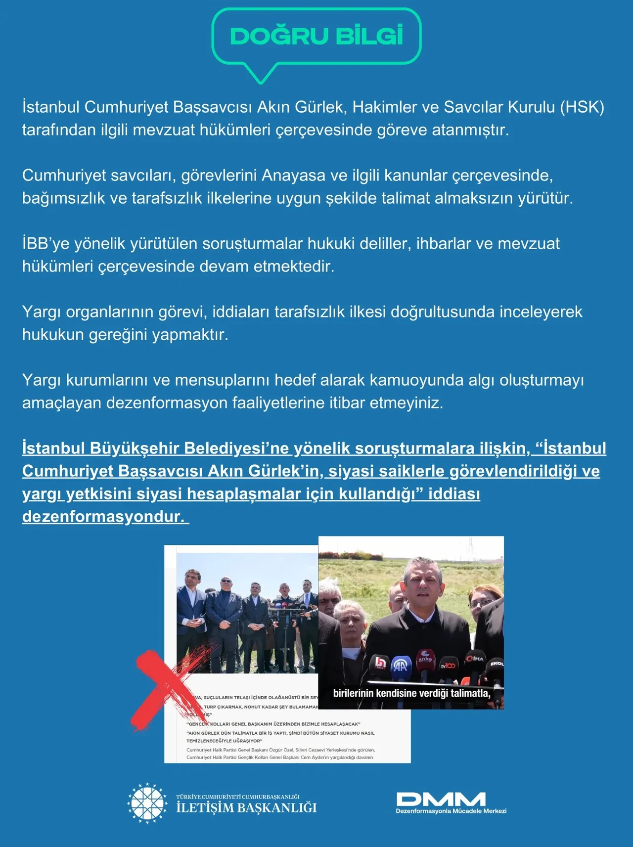 Akın Gürlek İBB soruşturması için talimat mı aldı? DMM'den Özgür Özel'in iddiasına cevap