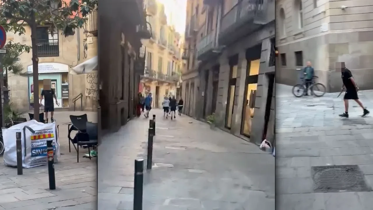 Bıçakla turistleri kovaladı! Barselona'da korku dolu anlar