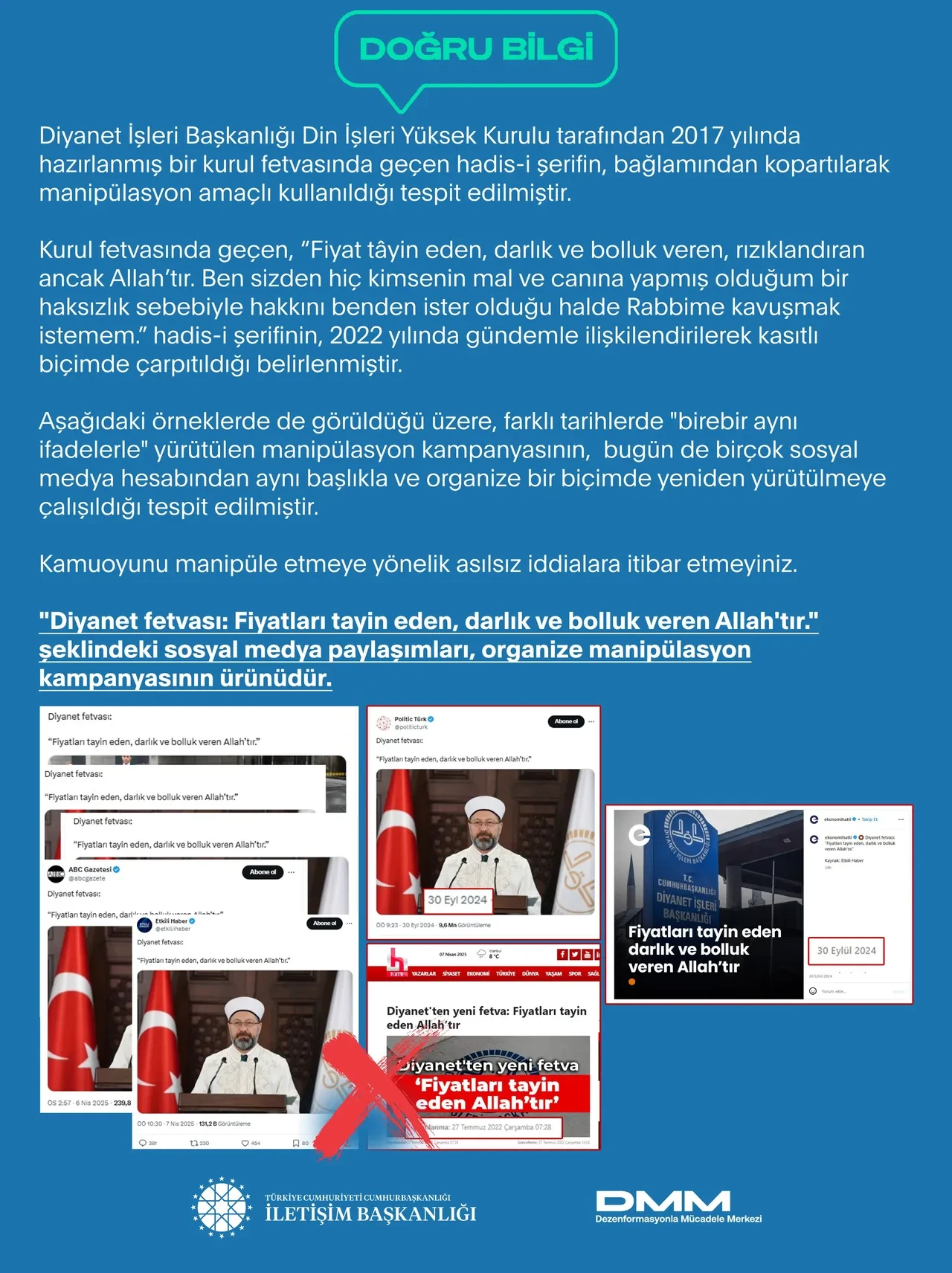 'Diyanet fetvası' haberlerine DMM'den yalanlama geldi! 'Manipülasyon kampanyasının ürünüdür'