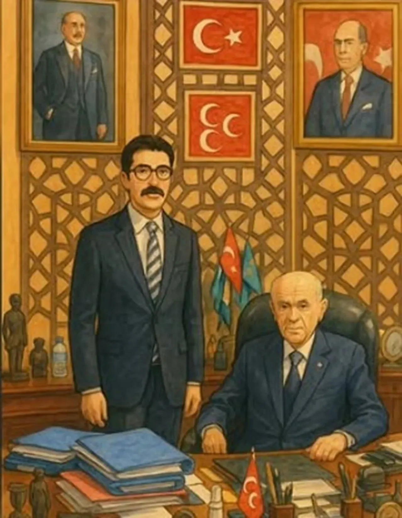 MHP lideri Bahçeli, Studio Ghibli akımına katıldı! Özel kalemi fotoğrafı paylaştı