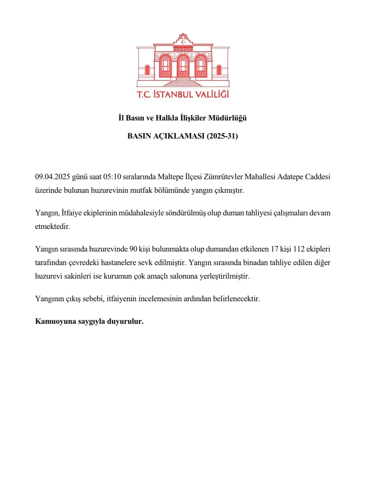 İstanbul'da huzurevinde yangın paniği! Tahliye edildiler