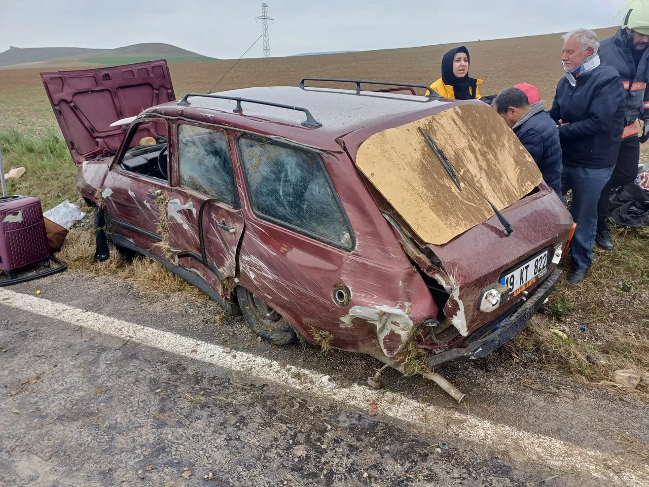 Çorum'da feci kaza! Otomobil takla attı: 6 yaralı