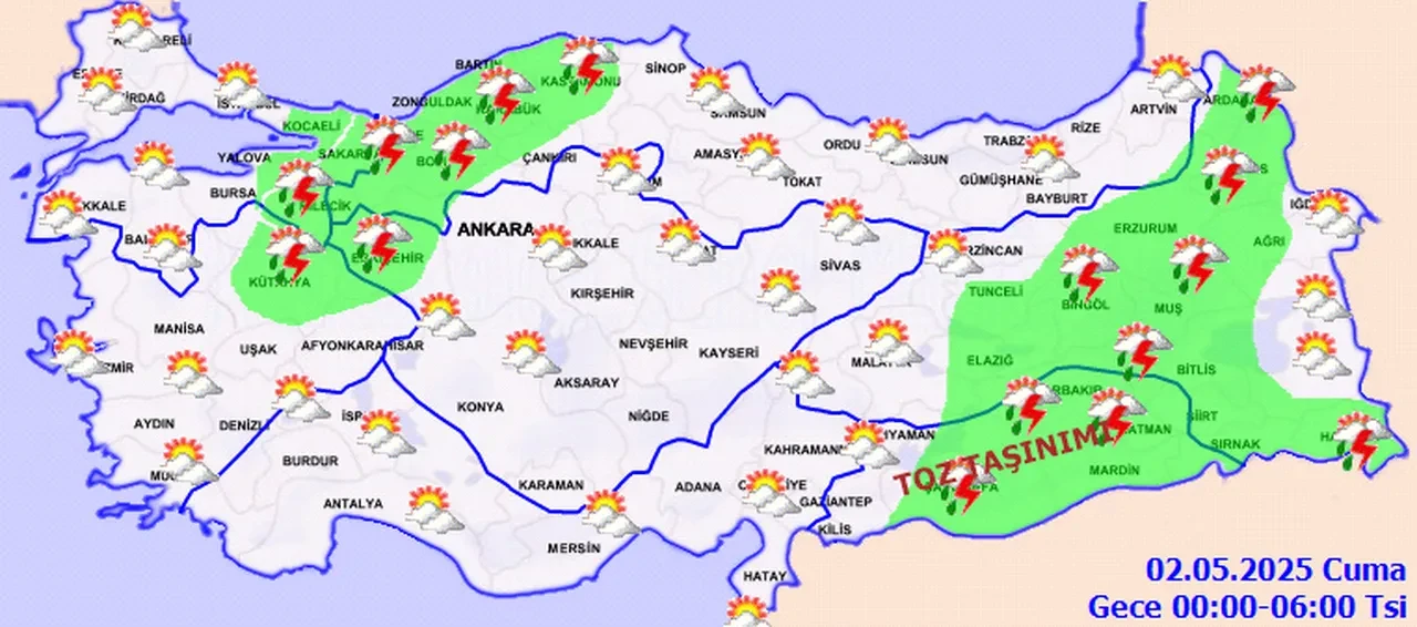 Meteoroloji'den 28 il için sarı kodlu uyarı! Kuvvetli yağış ve fırtınaya dikkat! İşte 1 Mayıs 2025 il il hava durumu