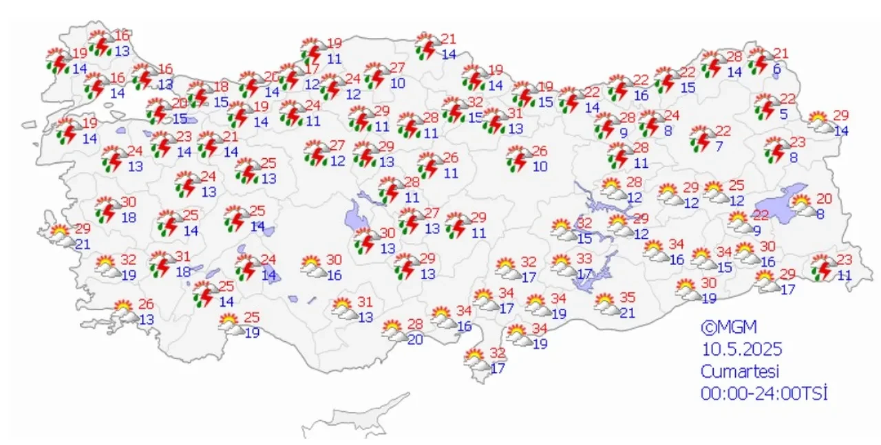 Meteoroloji 23 ile sarı kodlu uyarı verdi! Bahar havasına yağış molası! İşte 10 Mayıs Cumartesi hava durumu