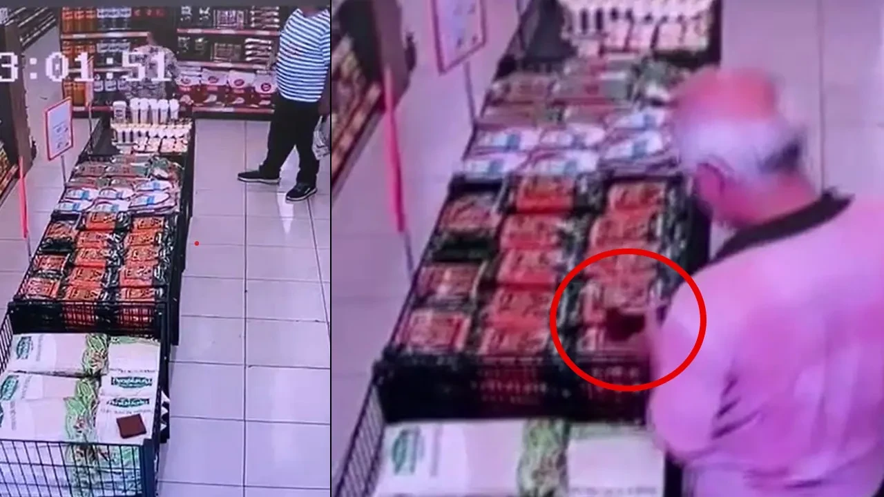 Muz yüzünden cüzdanından oldu! Hırsızlık anı kamerada