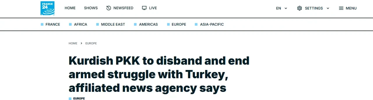 PKK'nın silah bırakma kararı dış basında: Türkiye'nin bölgesel güç olma yolunda önemli adım