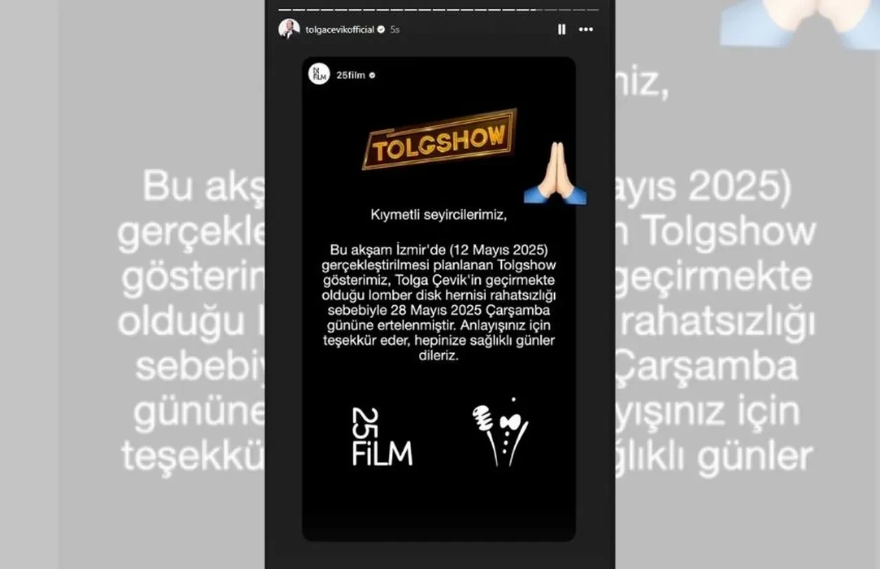 Tolga Çevik hastalandı, sahnesini ertelemek zorunda kaldı