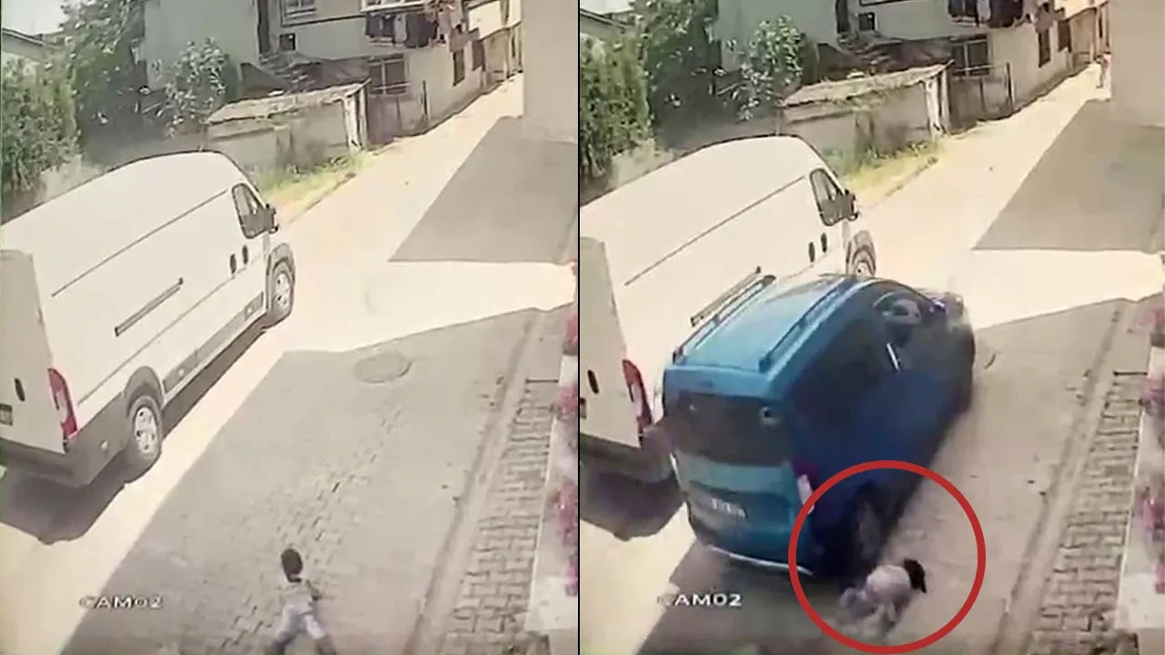4 yaşındaki çocuk arabanın altında ezildi! Kaza anı kamerada