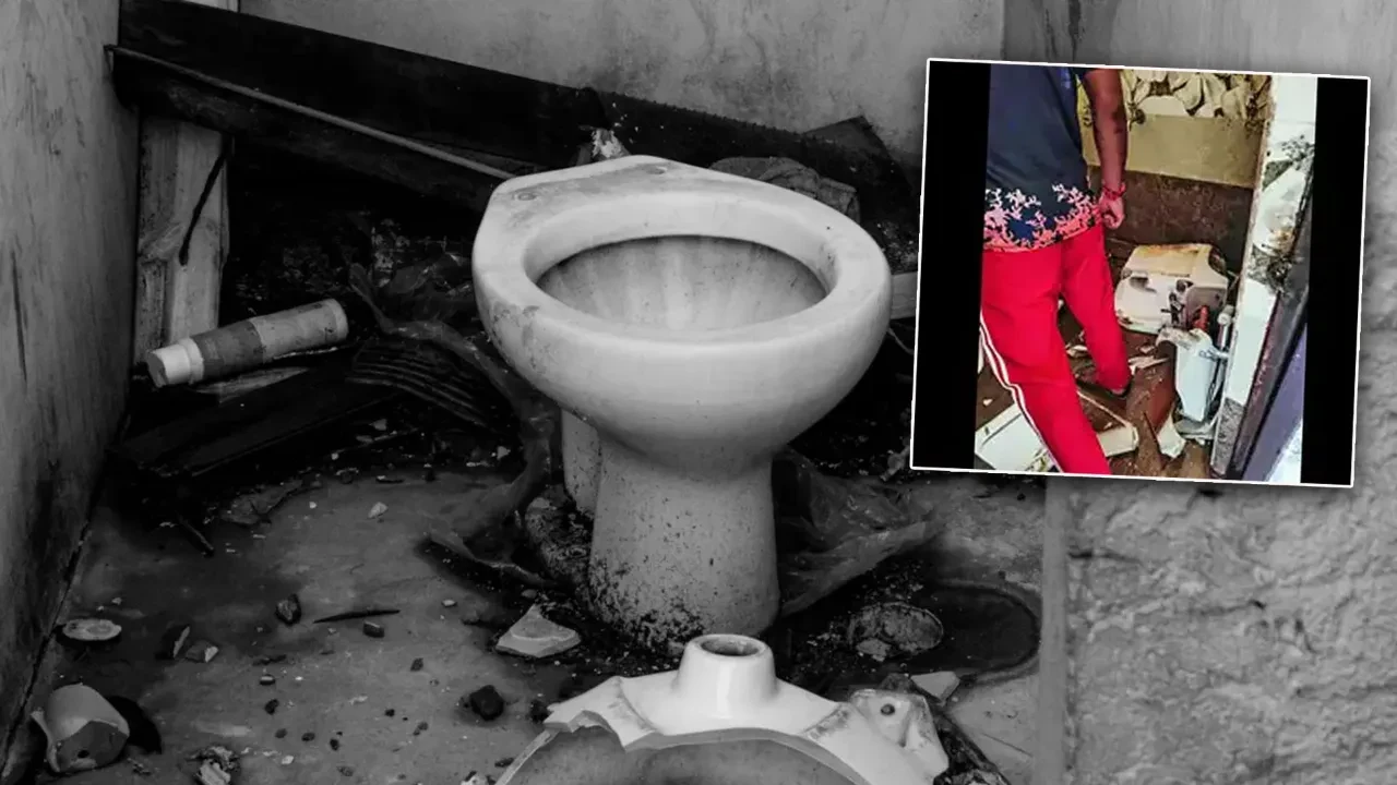 Tuvalette akılalmaz patlama klozet resmen havaya uçtu, genç ağır yaralandı