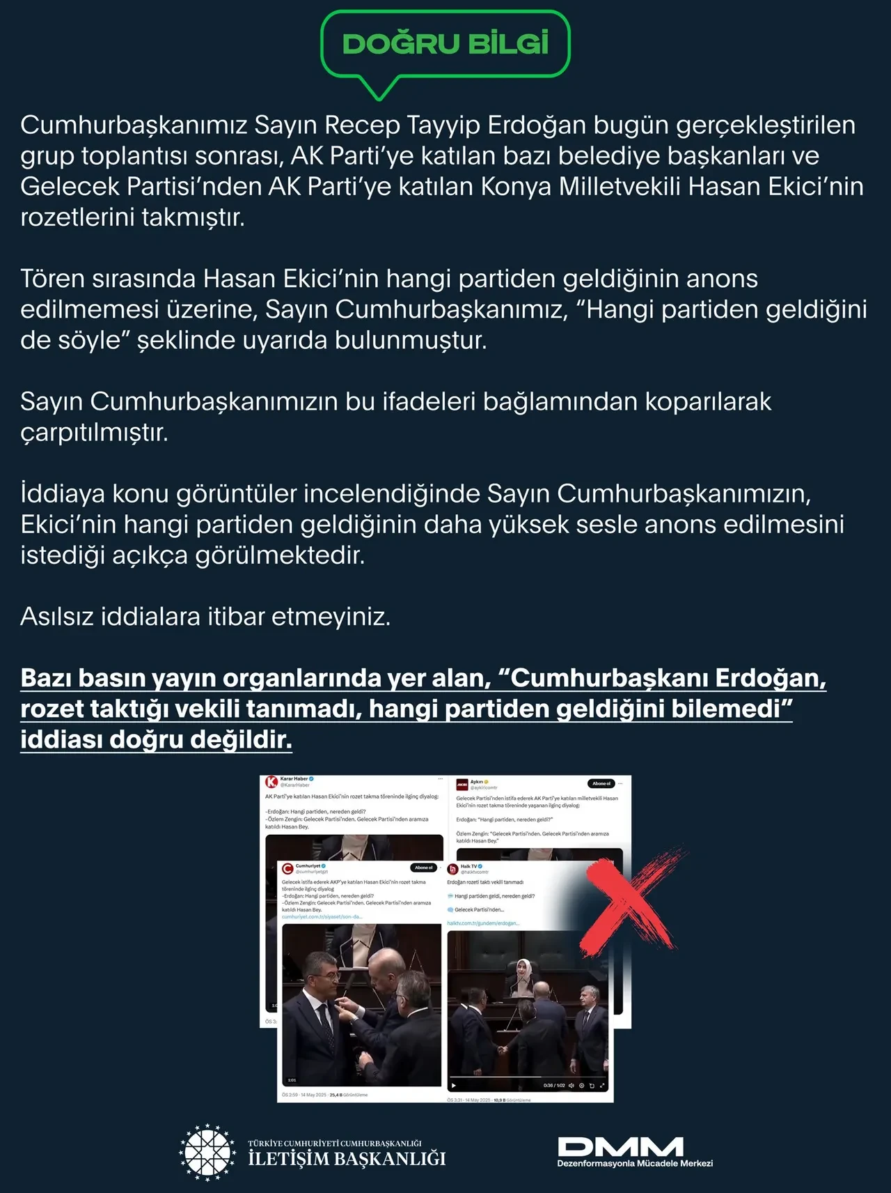 Erdoğan rozetini takmıştı! Hasan Ekici ile gündem olan diyaloğa DMM'den açıklama geldi