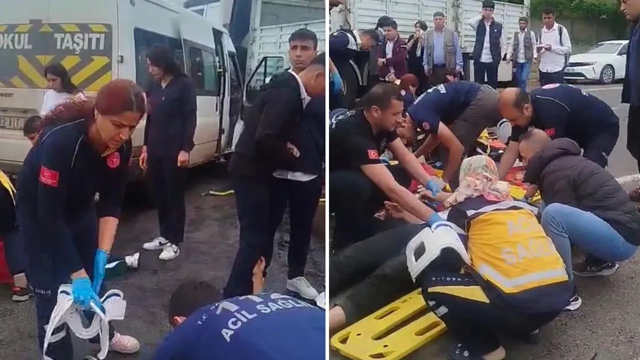 Öğrenci servisi tıra çarptı: Çocuklar yola savruldu 