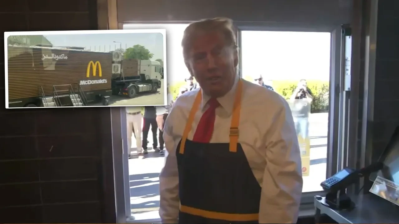Riyad'da Trump'a ilginç jest: McDonald's TIR'ı getirtildi