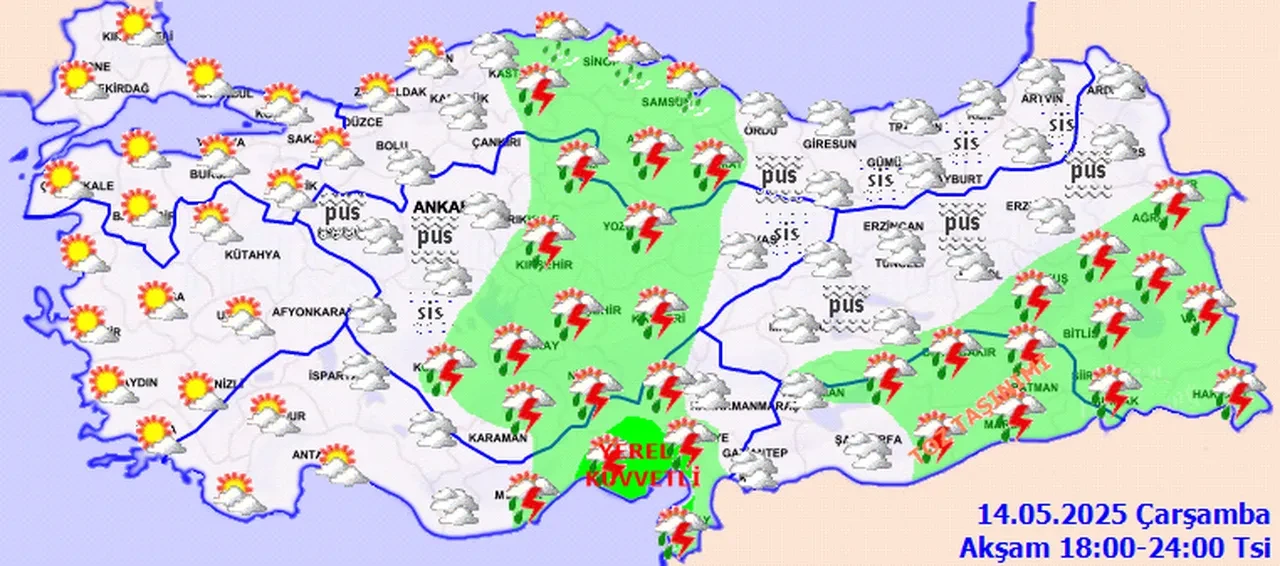 Sağanak, fırtına, toz taşınımı... Meteoroloji 7 ili özellikle uyardı! İşte 14 Mayıs il il hava durumu