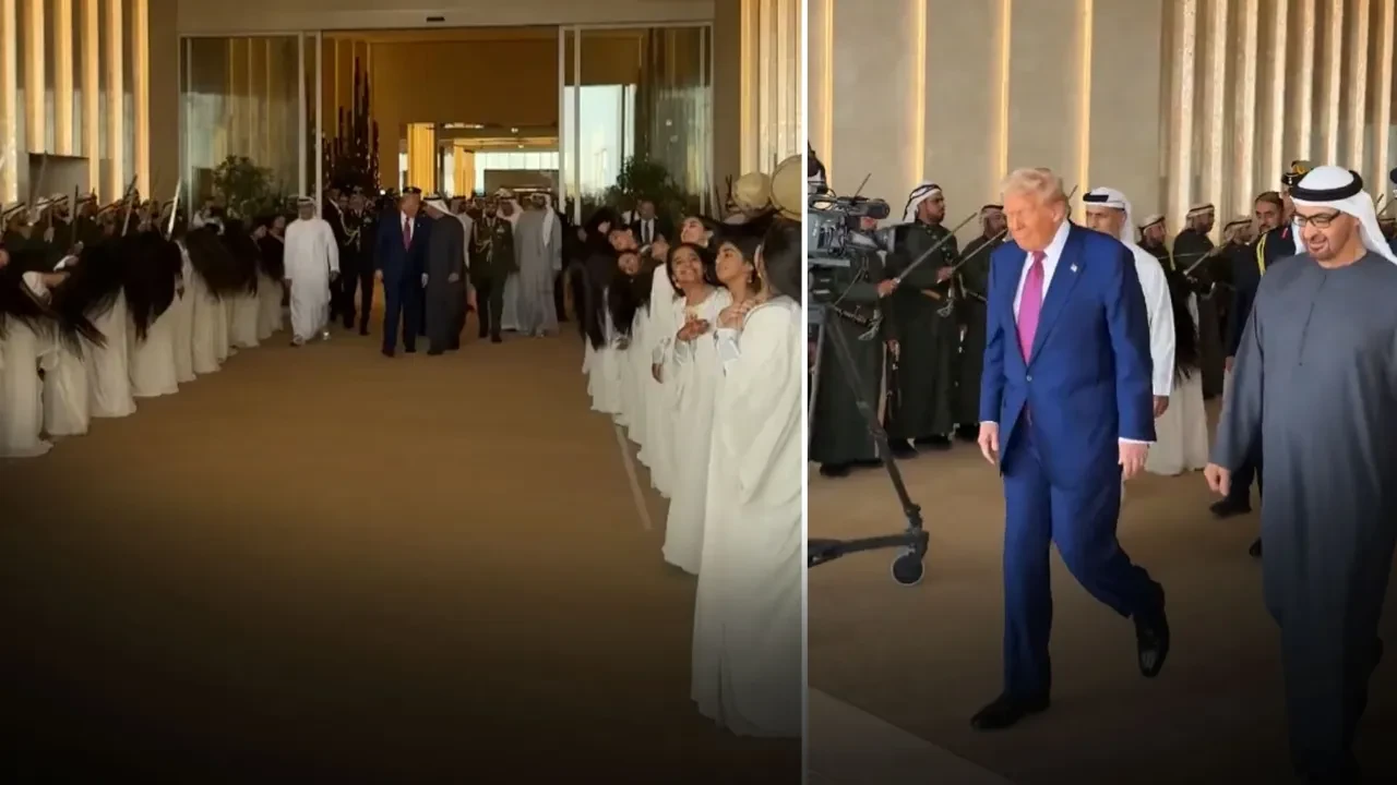 BAE'de Trump'ı karşılama töreninde neden saçlarını savurdular? İşte sebebi