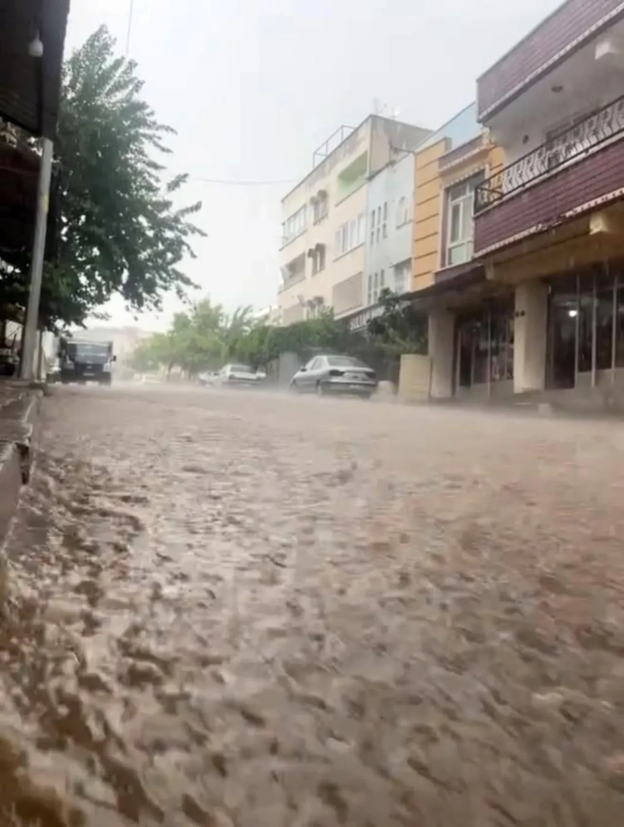Siverek'te aniden bastıran yağmur sele neden oldu