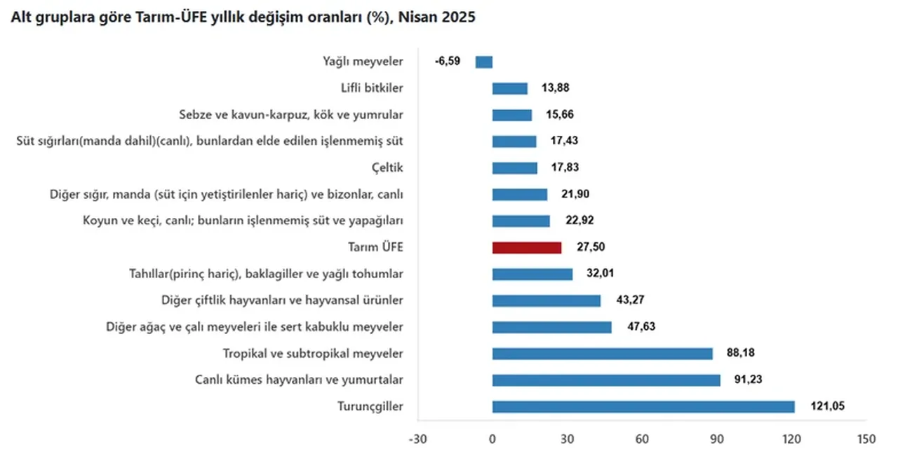 TÜİK açıkladı: Nisan ayı tarımda üretici enflasyonu belli oldu!