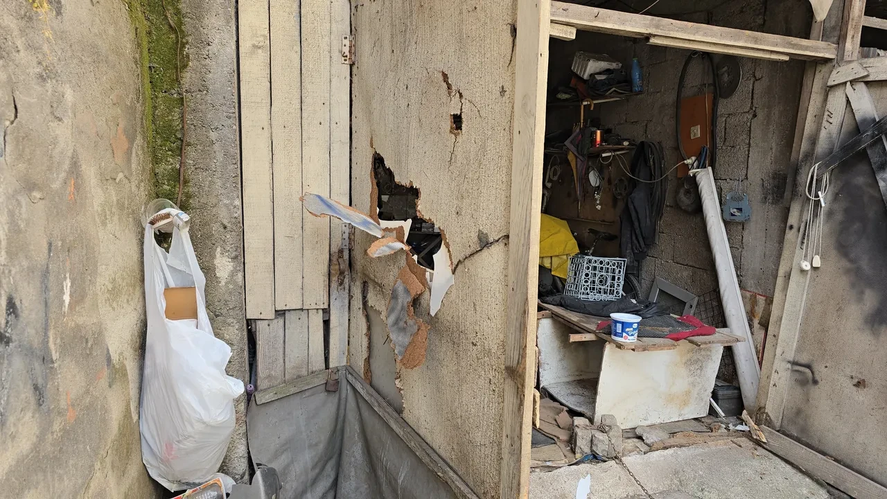 Eline aldığı kürekle dehşet saçtı! Komşuna saldırıp garaj kapısını parçaladı