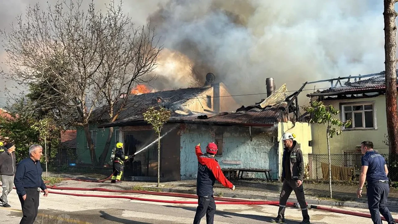 Bolu'da korkunç yangın: Depo ve iki ev kül oldu!