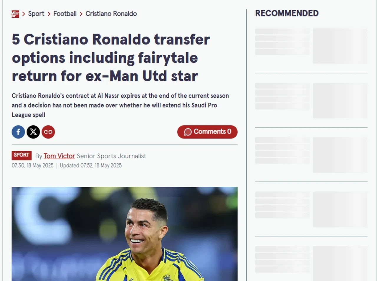 Cristiano Ronaldo Süper Lig' devine gelebilir! Ayrılık kararı sonrası seçenekleri saydılar