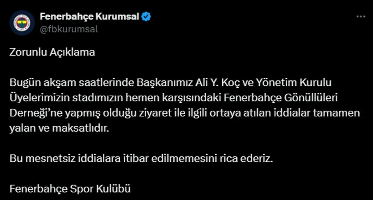 Fenerbahçe’den dernek ziyareti açıklaması: "Ali Koç baskın yaptı" iddiaları gerçek mi?