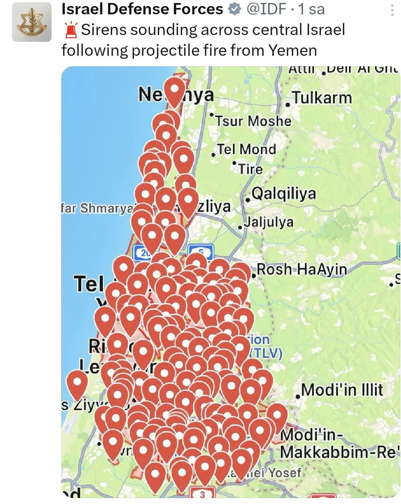 İsrail'de sirenler çalıyor! Yemen füze saldırısı düzenledi