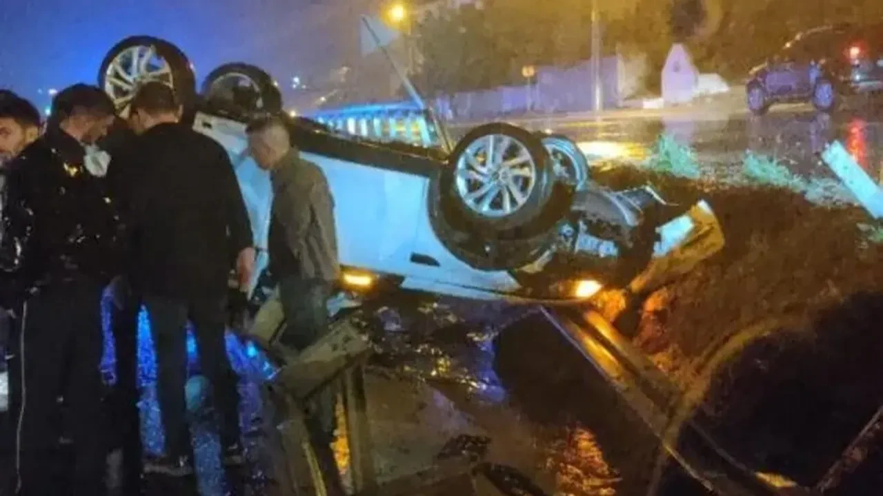 Keşan’da korkunç kaza: Virajı alamayan otomobil takla attı, 3 yaralı