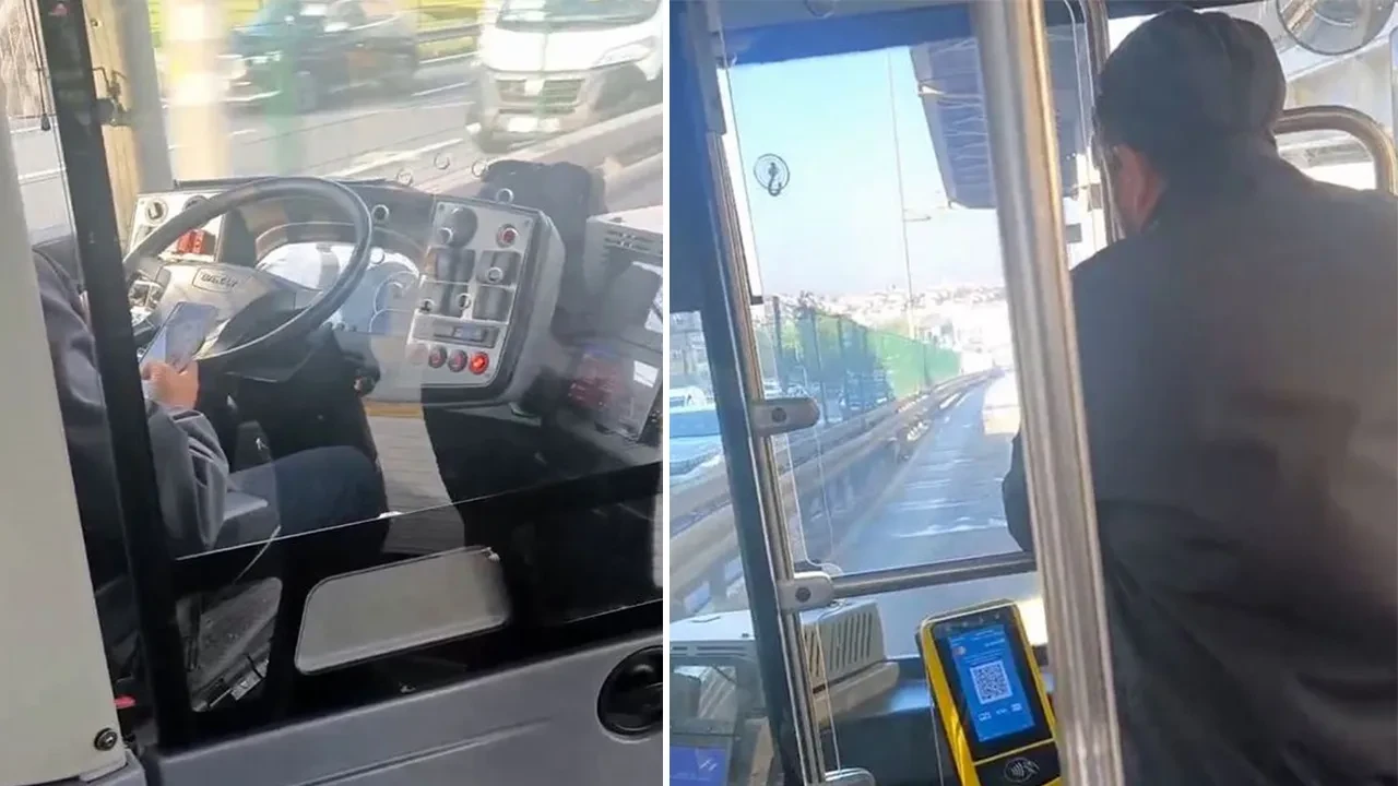 Metrobüs şoföründen "pes" dedirten duyarsızlık: Seyir halinde sohbet edip cep telefonu ile ilgilendi